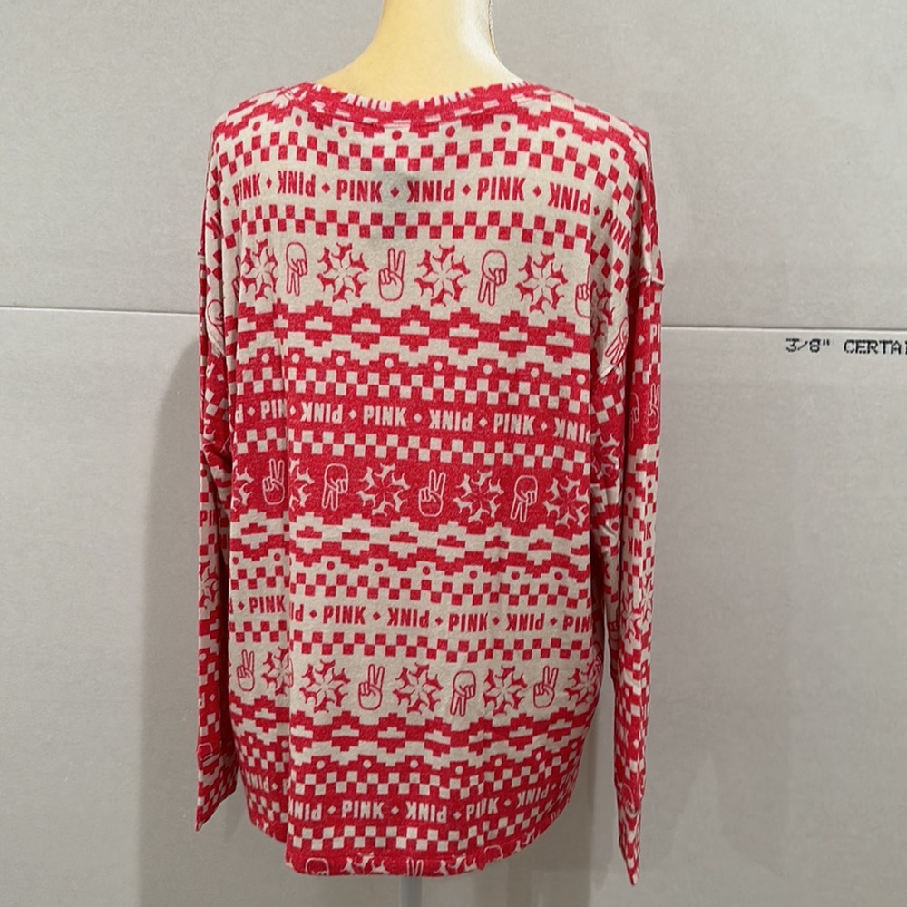 PINK VICTORIA’S SECRET COZY LONG-SLEEVE SLEEP SHIRT - Picture 9 of 11